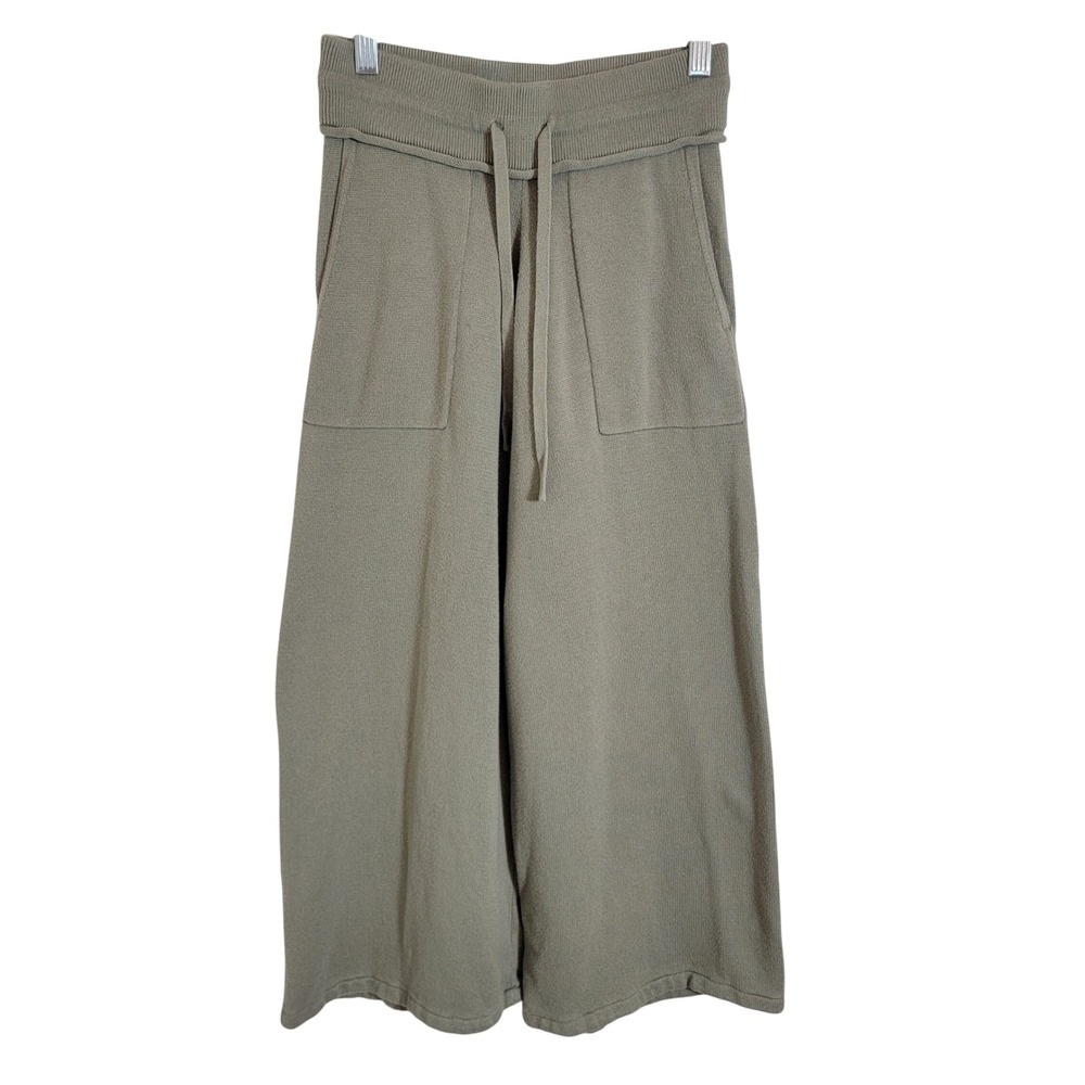 Haven‎ Well Within Sage Green 100% Organic Cotton Knit Wide Leg Crop Pants XS